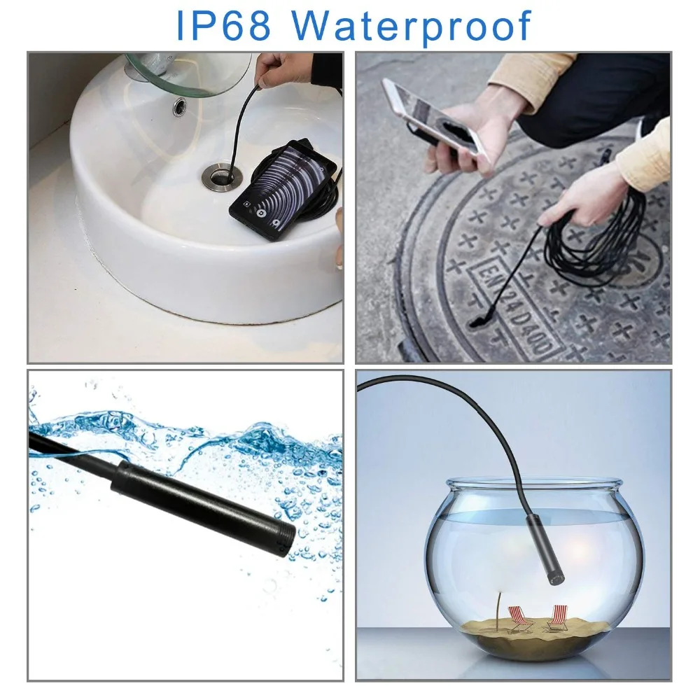 40m Fish Finder Mini Camera Endoscope 720P IP68 Waterproof Pipe Inspection Underwater Endoscope sewer pipe Cameras Borescope 4