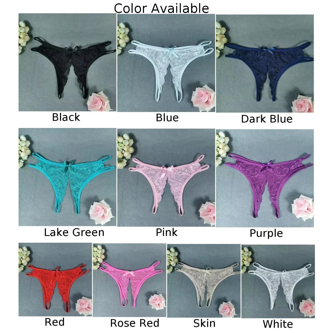 Crotchless Underwear Sexy Womens Lace Panties Open Crotch G Strings Thongs Sheer Briefs Erotic Lingerie Underpants