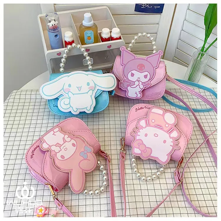 

Kawaii Sanrio Hello Kitty Cinnamoroll My Melody Kuromi Children's Bag Princess Handheld Crossbody Bag Gift