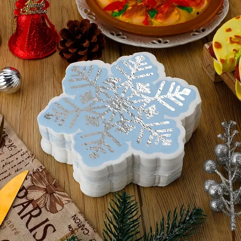 20 Stück Einwegservietten Tischpapierhandtücher Elegante weiße Folie Gold Dot Bedrucktes Gewebe Geburtstagsfeier Hochzeitsserviette Weihnachten – Detail 1