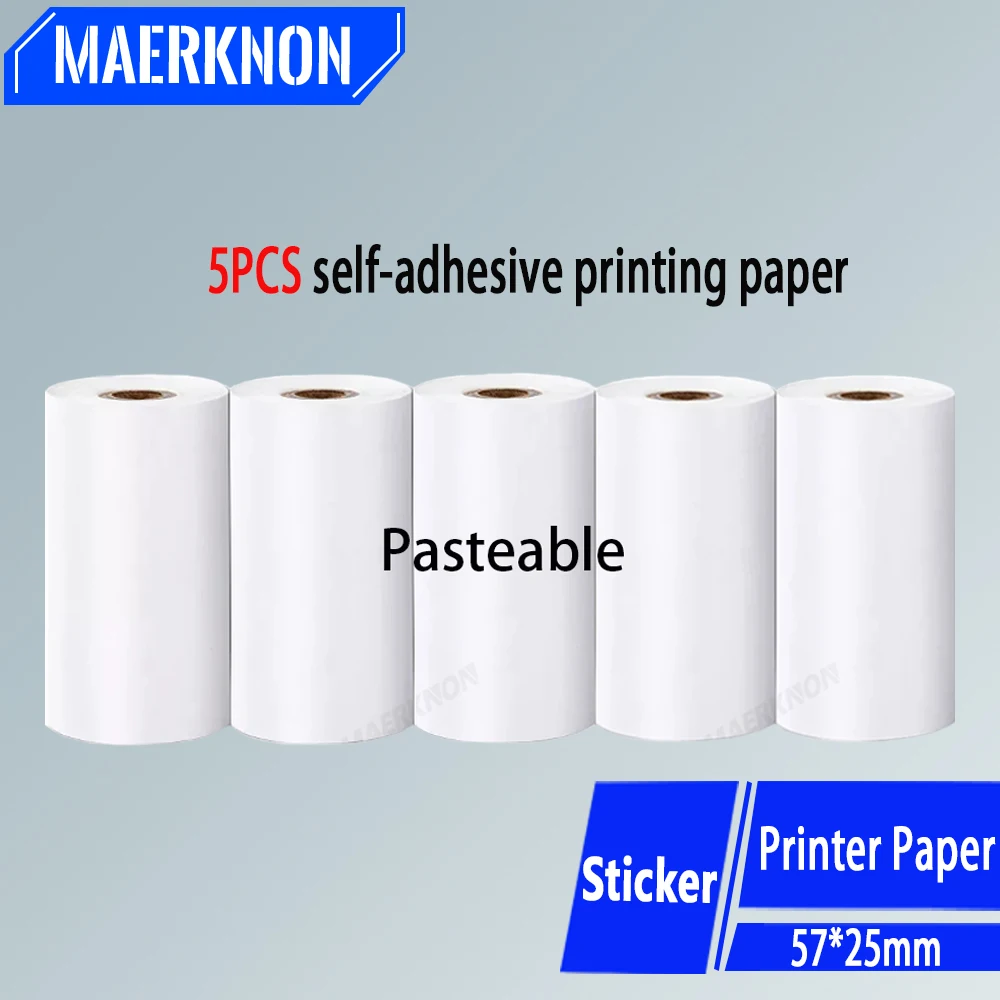 57x25MM Self-adhesive Rolls Paper Mini Printer Thermal Label Sticker For Wireless Bluetooth Photo Inkless Printing Thermal Paper