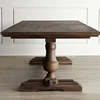 American solid wood dining table log casual home meeting table retro creative large board table French light luxury old long 4