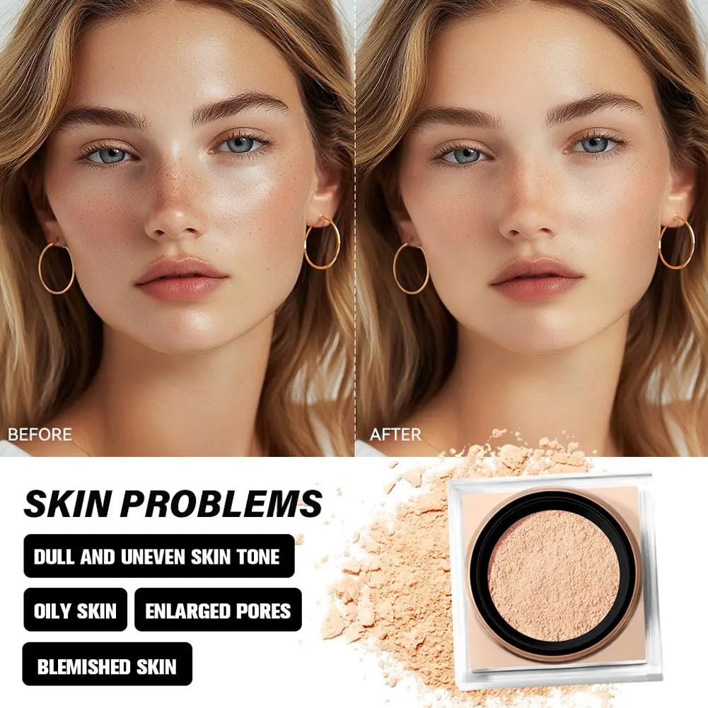 Loose Baking&Setting Powder Even Skin Tone Moisturizing Brightening Soft Focus matte Setting Powder 6.5g 1pcs