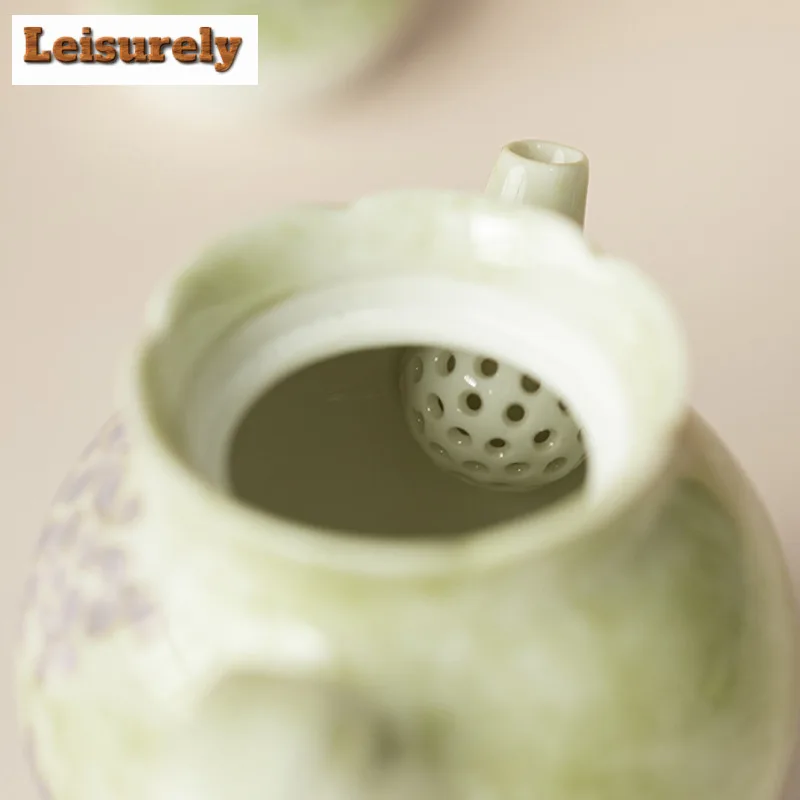 200ml Hand-painted Hydrangea Teapot Zen Tea Infuser Pot Household Tea Maker Kettle with Strainer Chinese Tea Set Supplies Gift