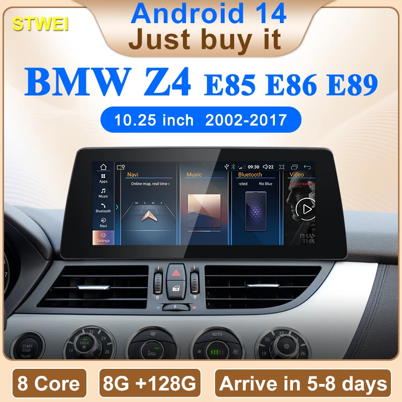 STWEI ID8 10.25インチ Android 14 ワイヤレスCarPlay AUTO BMW Z4 E85