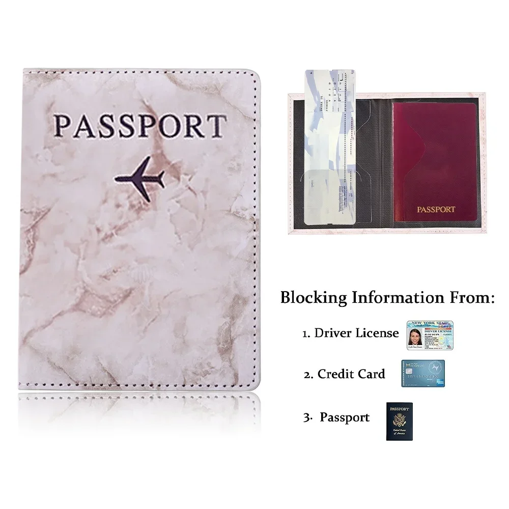 Passport protective cover embroidery letter pattern travel holder wallet gift PU leather card case cover unisex