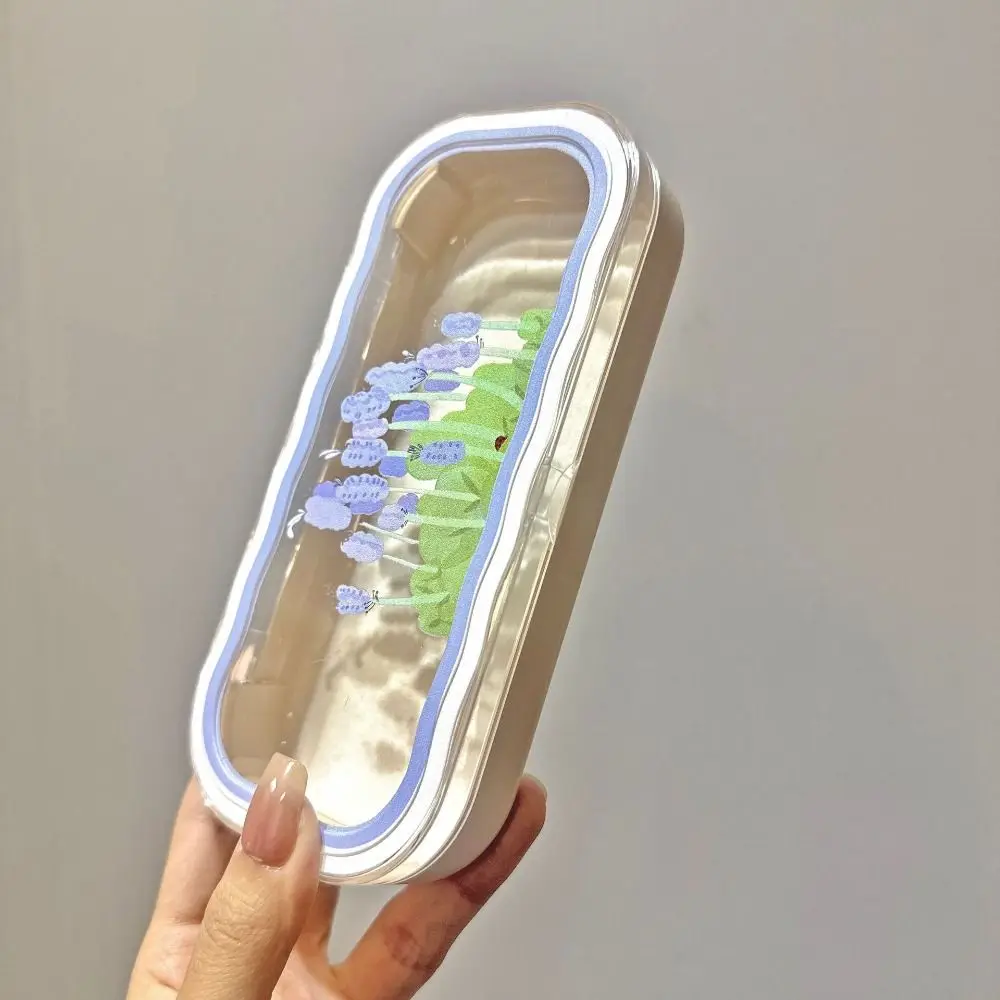 Niedliches Brillenetui aus Kunststoff, sichtbar, transparent, Aufbewahrungsbox für Sonnenbrillen, tragbar, Blumenmuster, Brillen-Schutzhülle für Sonnenbrillen – Detail 11