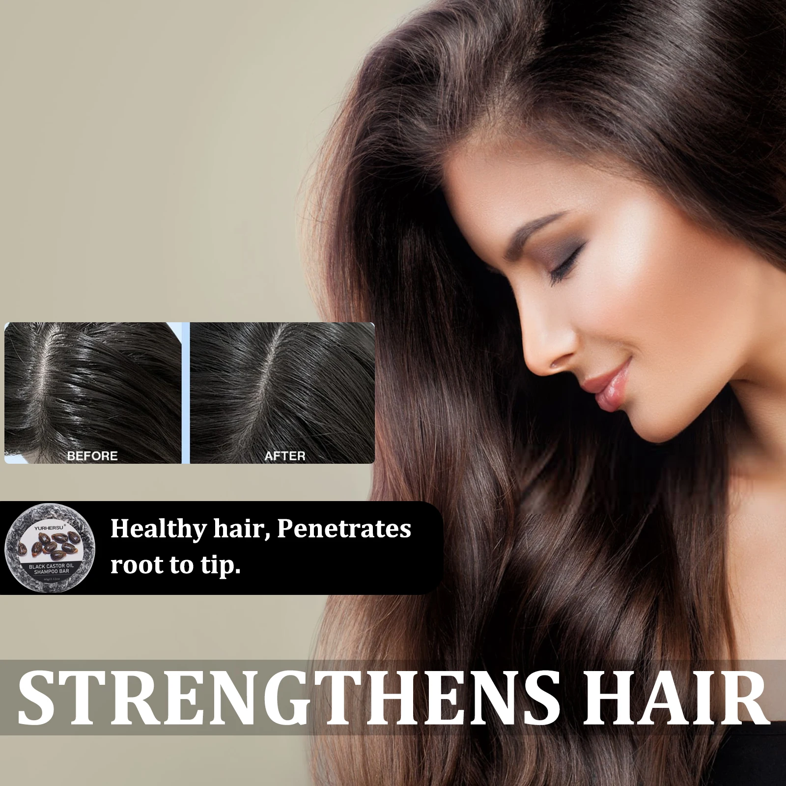 Black Castor Nourishing Shampoo & Conditioner Bar - Enriched with Castor Extract