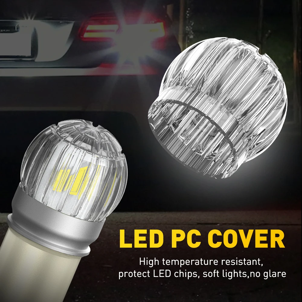 AUXITO LED DRL ���� ����, CANbus 1156 P21W 1157 P21/5W 7443 W21/5W T20 7440 W21W WY21W, 12V ȭ��Ʈ 6000K �ڵ��� ��ȣ��, 2 ��