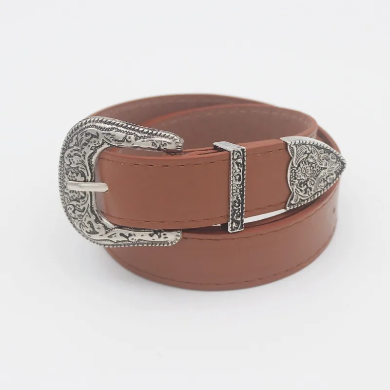 New European American Pin Buckle Belt Set | Women's Trendy Spice Girl 3-Piece Retro Hot-Selling Premium Waistband Accessory