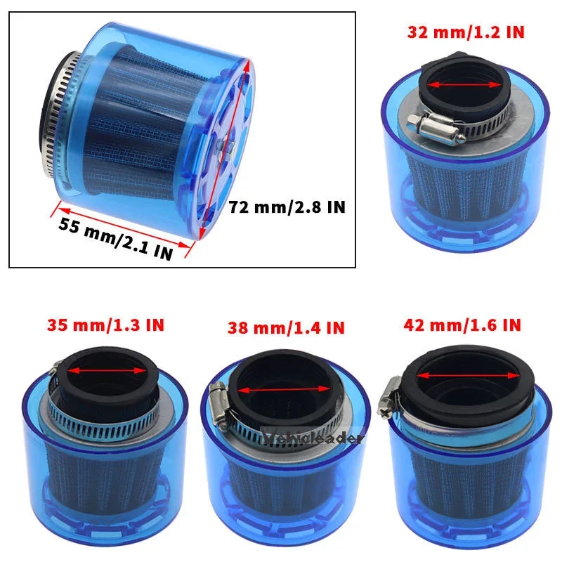 32/35/38/42/48-50mm Bend Elbow / Stright Motorcycle Motorbike Air Filter Cleaner Fits 50cc-250cc ATV Pit Dirt Bike Splash Proof motorcycle air filter,air filter cleaner