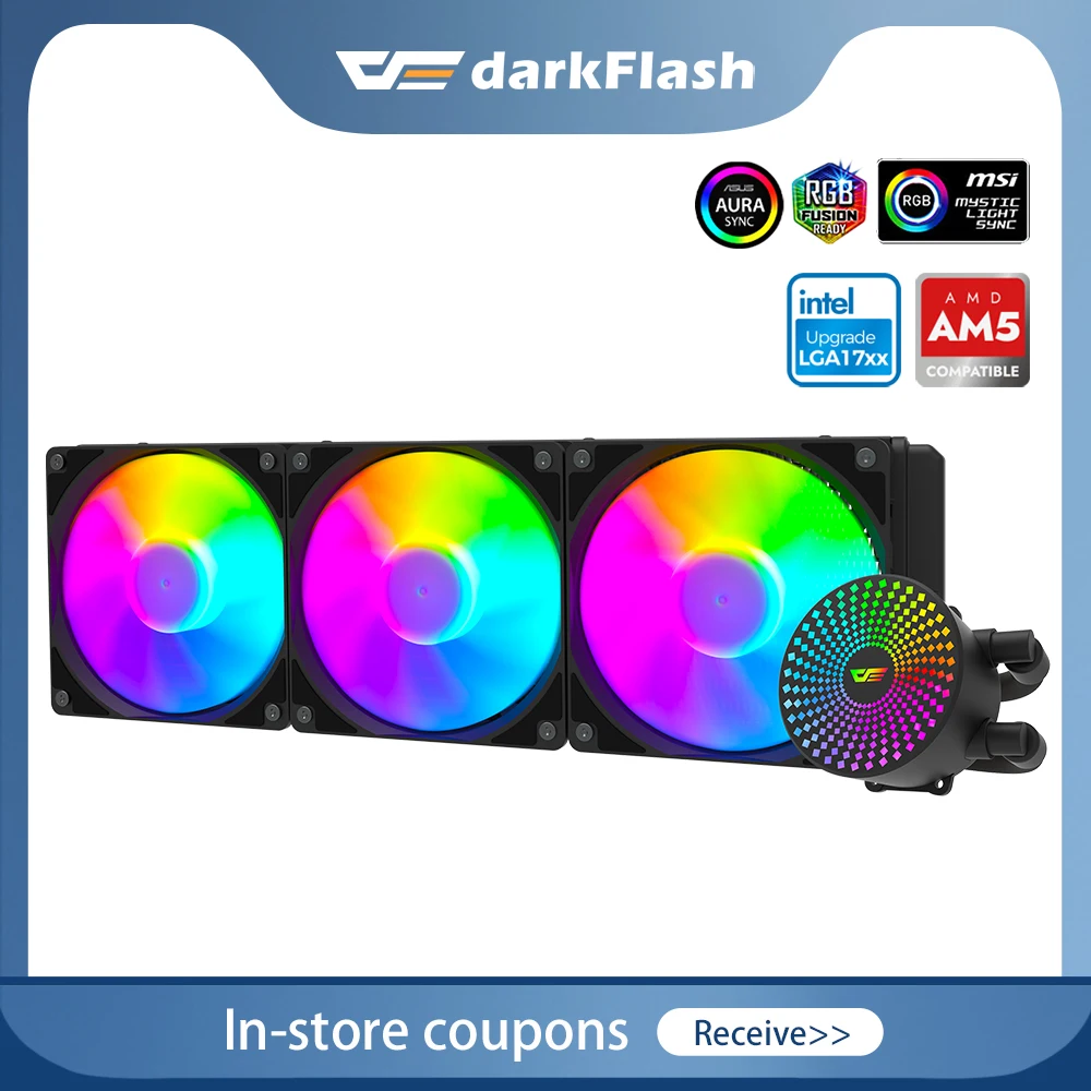 

Кулер для процессора с водяным охлаждением Darkflash, кулер для процессора ARGB 120 мм, вентилятор 240, 360 мм, радиатор для жидкости со встроенным радиатором LGA 2011/1151/1155/AM3/AM4/AM5