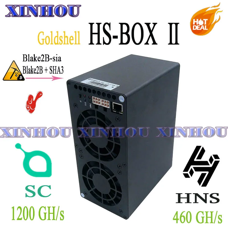 

New Goldshell HS BOX II Miner 1200GH/s 325W Sia Miner Dual Algorithm HNS SC Miner Crypto Machine HS BOX 2 Asic Miner Than SC BOX