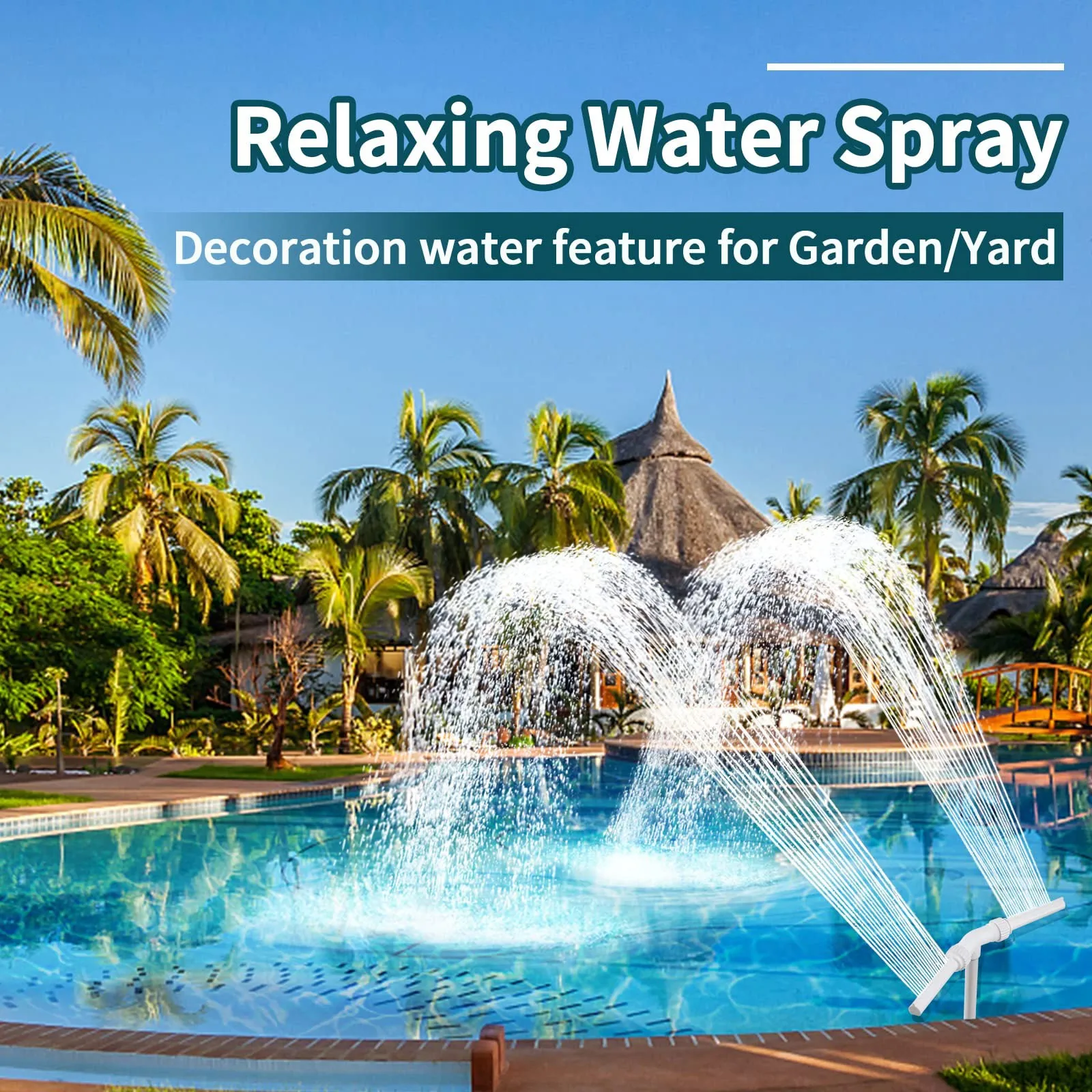 Dual Spray Water Fountain for Swimming Pool,Adjustable Waterfall Pool Sprinkler Creative Bracket,water fountain