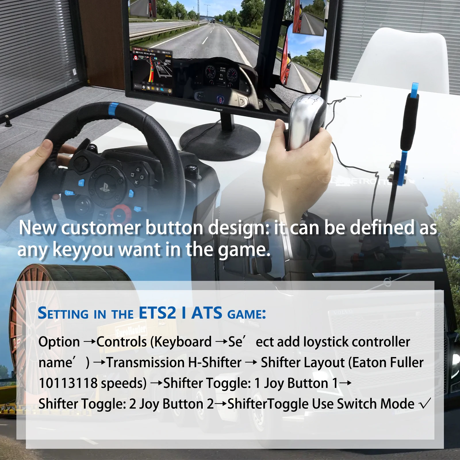 Shkalacar Schaltknauf, USB Truck Simulator Shifter Ersatz für