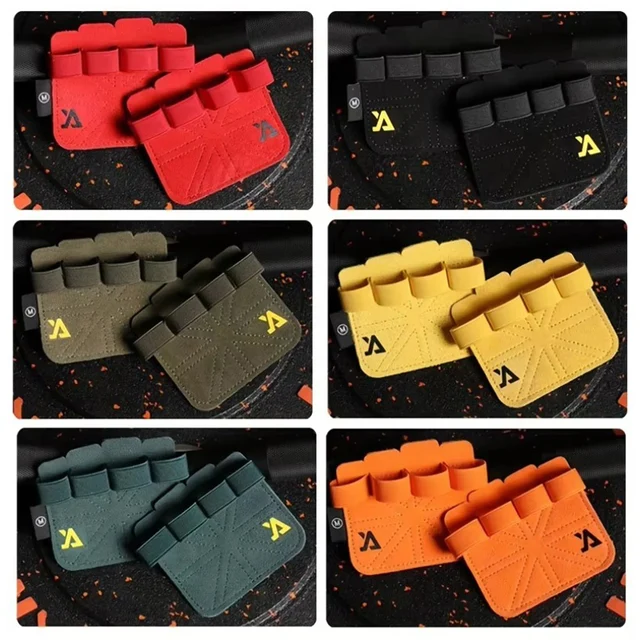 Fitness Cowhide Leather Four Fingers Glove Breathable Anti-slip Shock Absorption Yoga Dumbbell Sports Glove Workout Hand Support 3