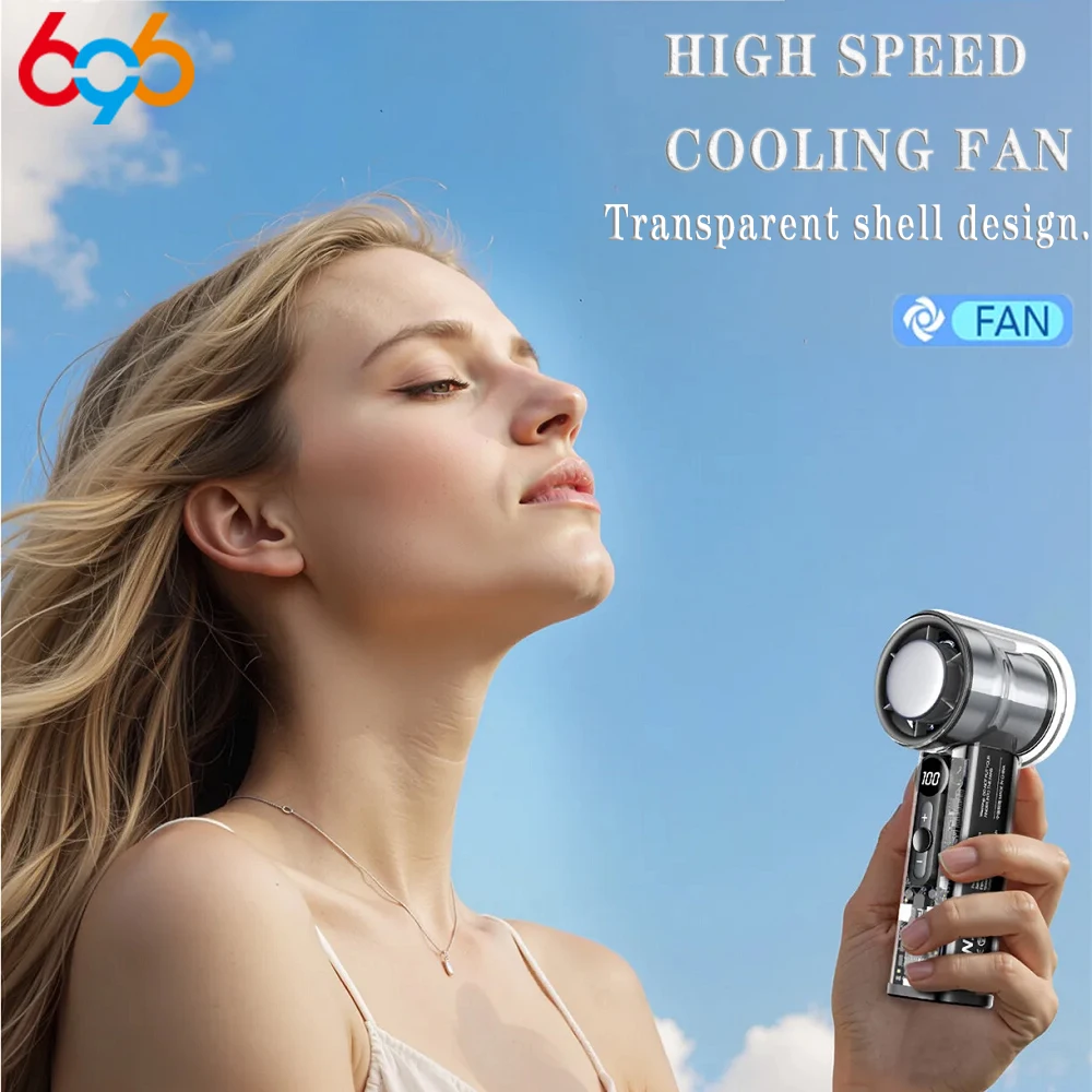 Refrigeration Portable Handheld Turbo Fan USB Rechargeable 100 Wind Speeds Mini Personal Fan handheld fan For Travel Camping Outdoor Indoor