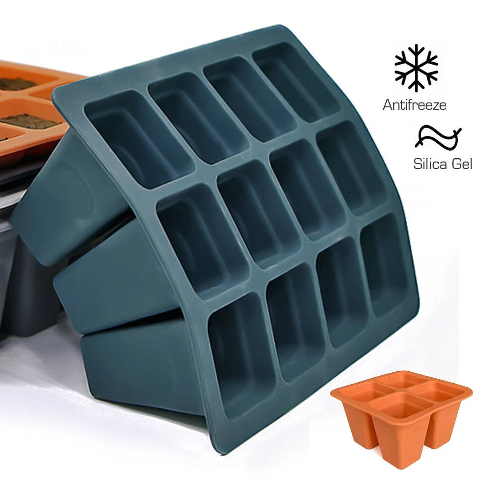 4/6/12 Cells Indoor Garden Silicone Plants Seed Starting Tray Seedling Nursery Pots Container Propagation Germination Grow Box