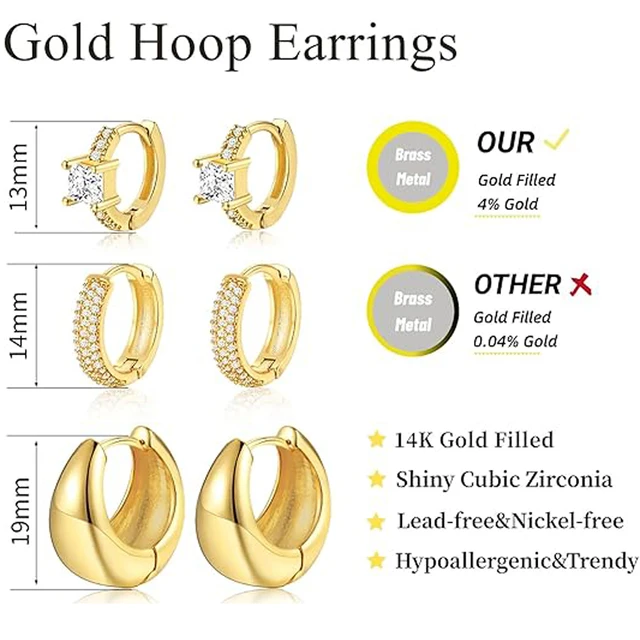 Orecchini A Cerchio In Oro 14kt - Pendenti Convertibili, Per Donne - Foto 11