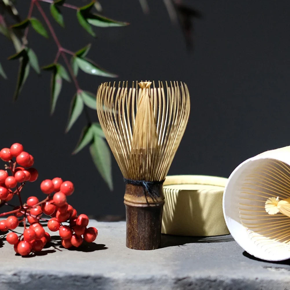 Purple/White Bamboos Japanese Tea Set Stirring Brush Matcha Whisk Bamboo Chasen Tea Brush Traditional Andmades Bamboos Tea Brush
