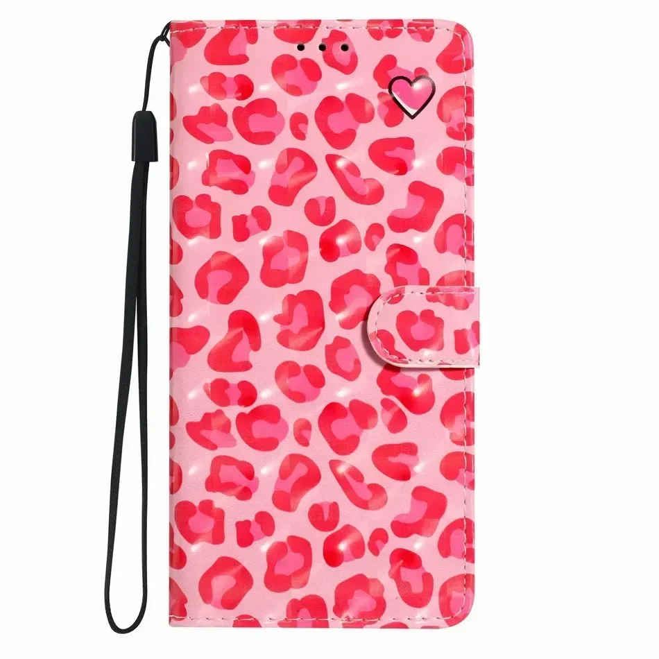 Adorable Owl Cat Print Wallet Phone Case with Card Slots