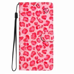 Adorable Owl Cat Print Wallet Phone Case with Card Slots - OPPO A79 (P Leopard Print PF)