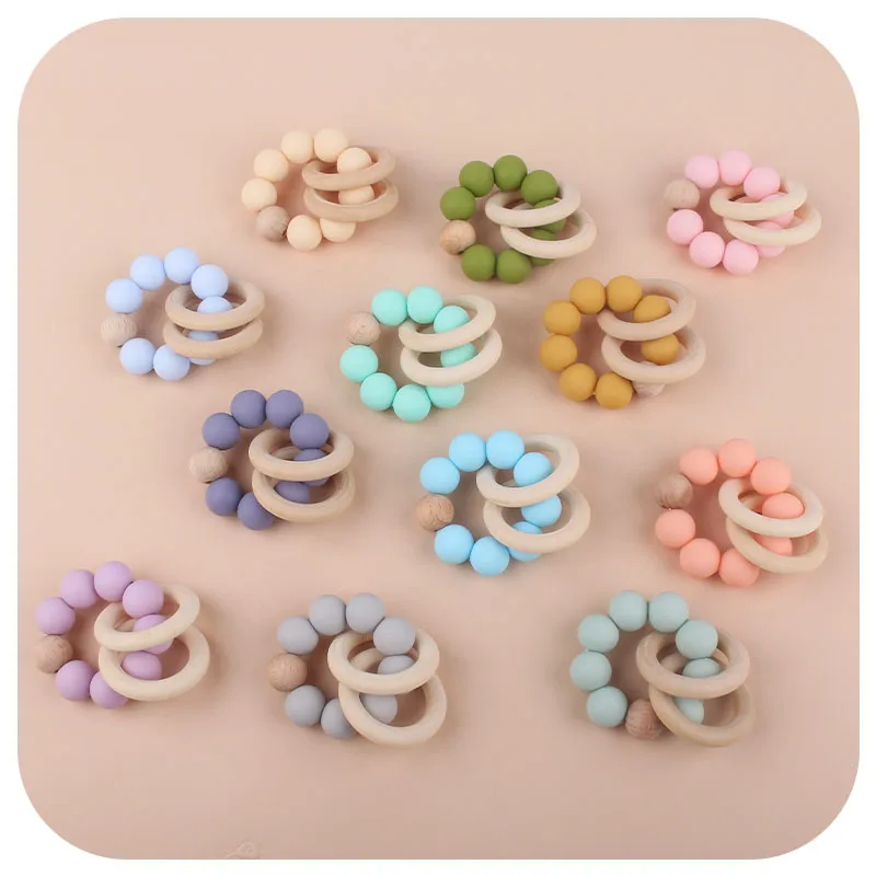 Teethers for Baby Teething Toy Silicone Bead Chew Newborn Bath  Bébé Accessories  Mordedores De Silicona Para Silicone toys - 2
