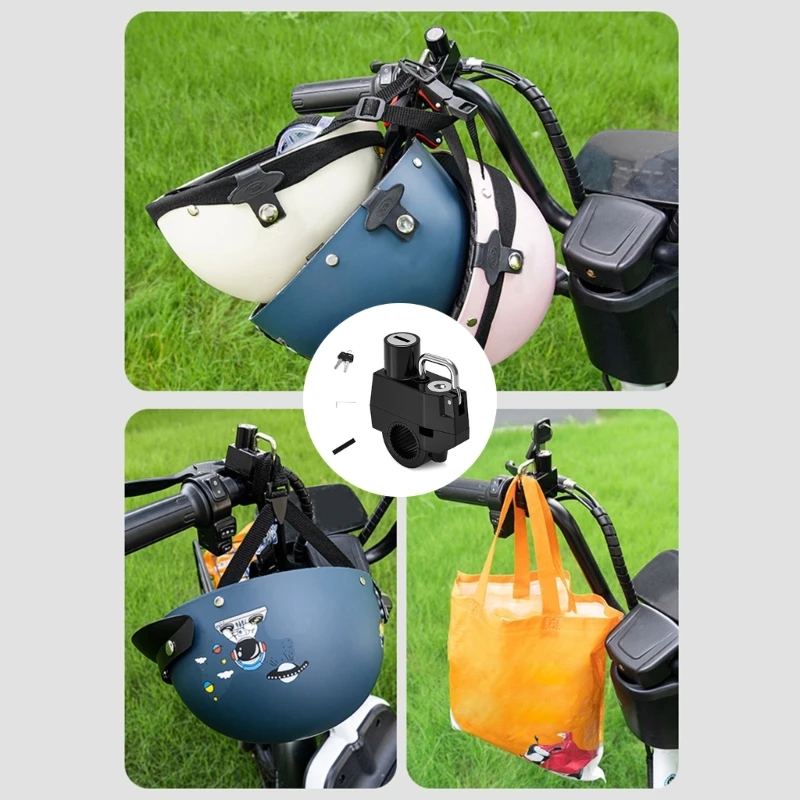 

094D Industrial Helmets Locks for Motorcycles Robusts Aluminum Constructions Motorbike Helmets Locks for Handlebars Mount