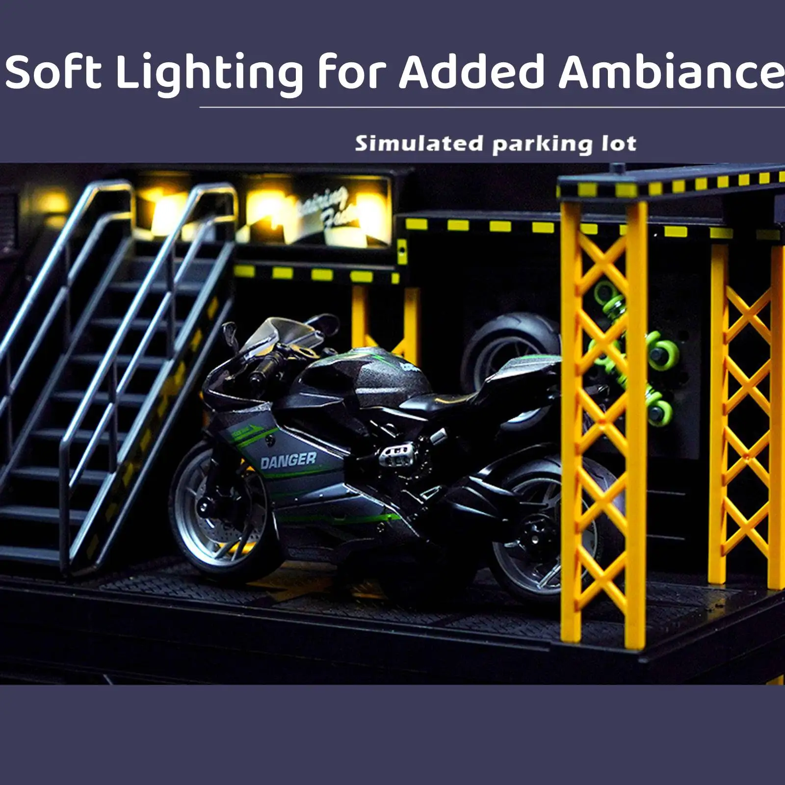 112 Simulation Parking Lot Toy DIY Parking Set with Led Light Model Car Parking Lot DIY Scene