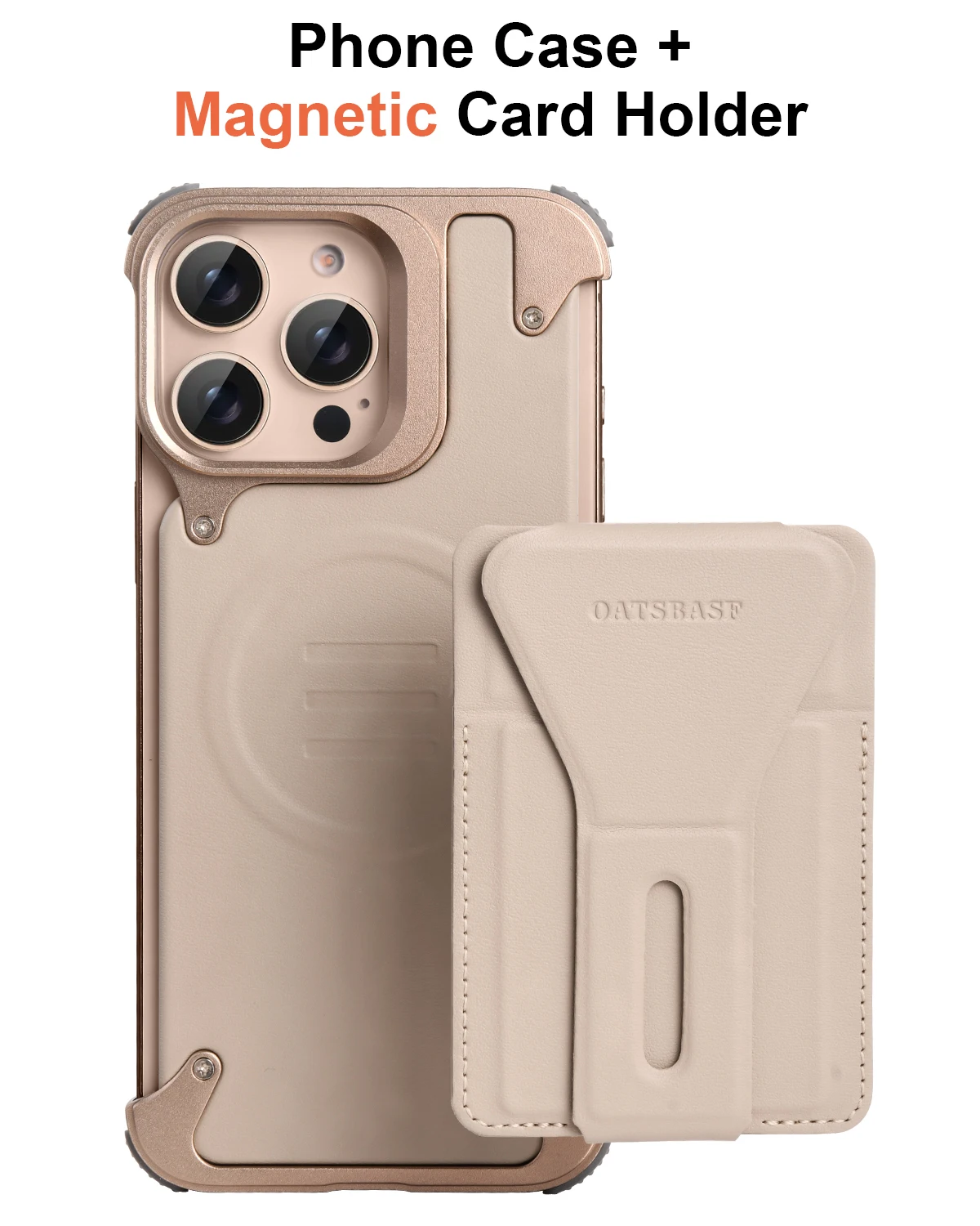 Eary for iPhone 16 Pro Max Phone Case with Stand Magnetic Wallet Card Holder Card Slot Wireless Charging Bumper Protective Cover