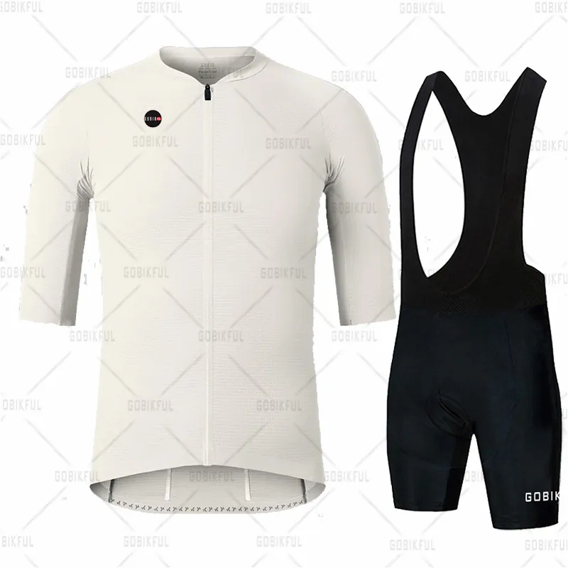 Gobikful Men's Cycling Clothing Set White Mountain Bike Uniform Summer Road Bike T-Shirts MTB Ciclismo cycling jersey cycling shirt cycling suit cycling jersey set