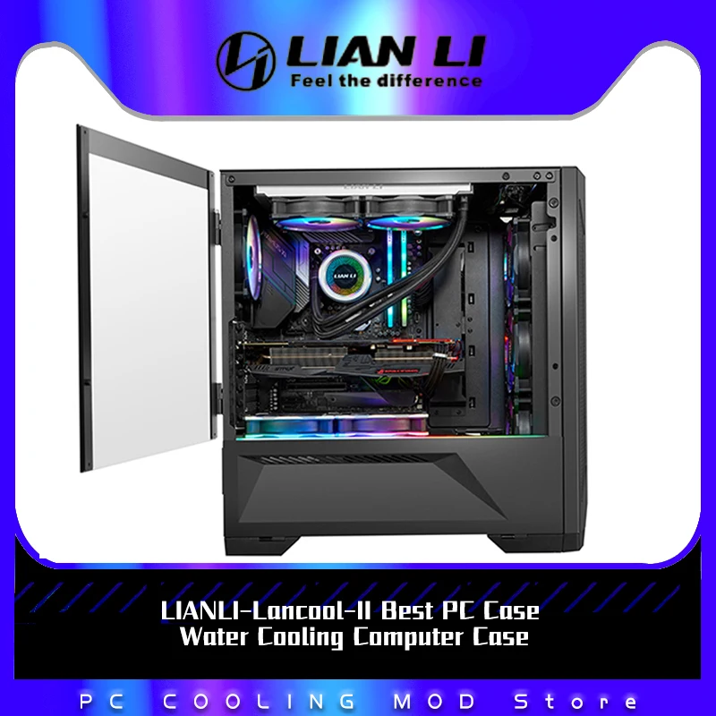 Lianli-lancool  E-ATX/atx/M-ATX/itxマザーボード用ケース,PC,コンピューター,ゲーム用の白黒センターキャビネット,組み立て済み