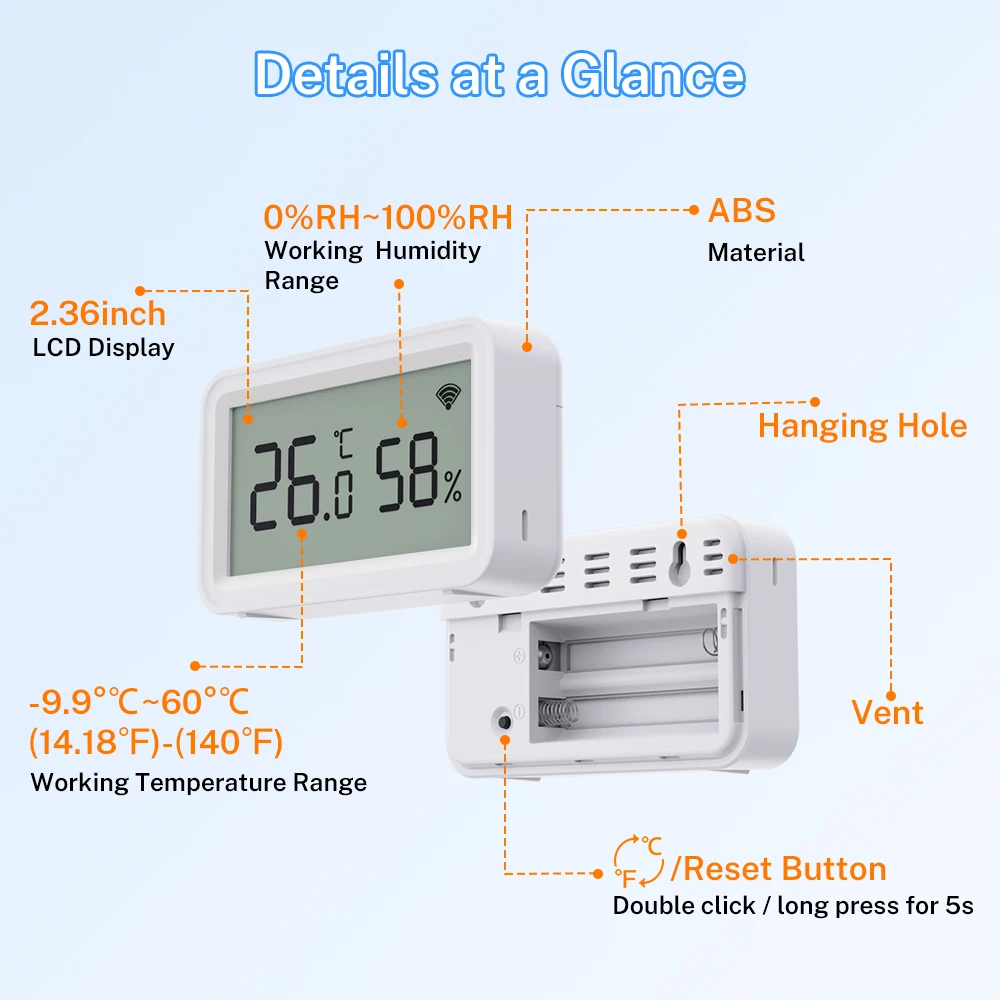 Tuya Zigbee/WIFI Hygrometer Thermometer Temperatur- und Feuchtigkeitssensor Detektor Smart Life Fernbedienung Unterstützt Alexa Google Home – Detail 11