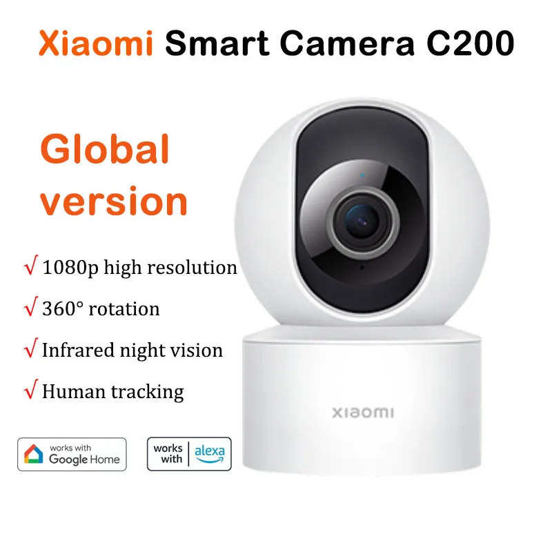 

Global Version Xiaomi Smart Camera C200 360° Horizontal Angle 1080P Infrared Night Vision AI Humanoid Detection Remote Control