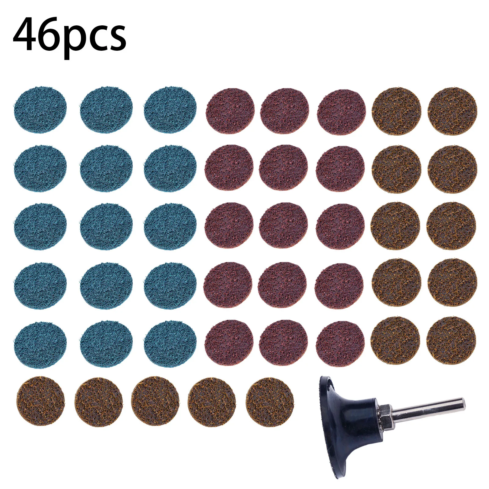 

46pcs Sanding Disc 2'' With 1/4'' Mandrel Alumina Abrasive Grinding Wheel For Rust Painting Removal Electric Grinder Rotary Tool