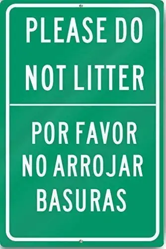 Jesiceny большой жестяной знак, алюминий, пожалуйста, не Наполняйте табличку на английском/испанском языке, тяжелая внешняя и искусственная отделка стен 12x8