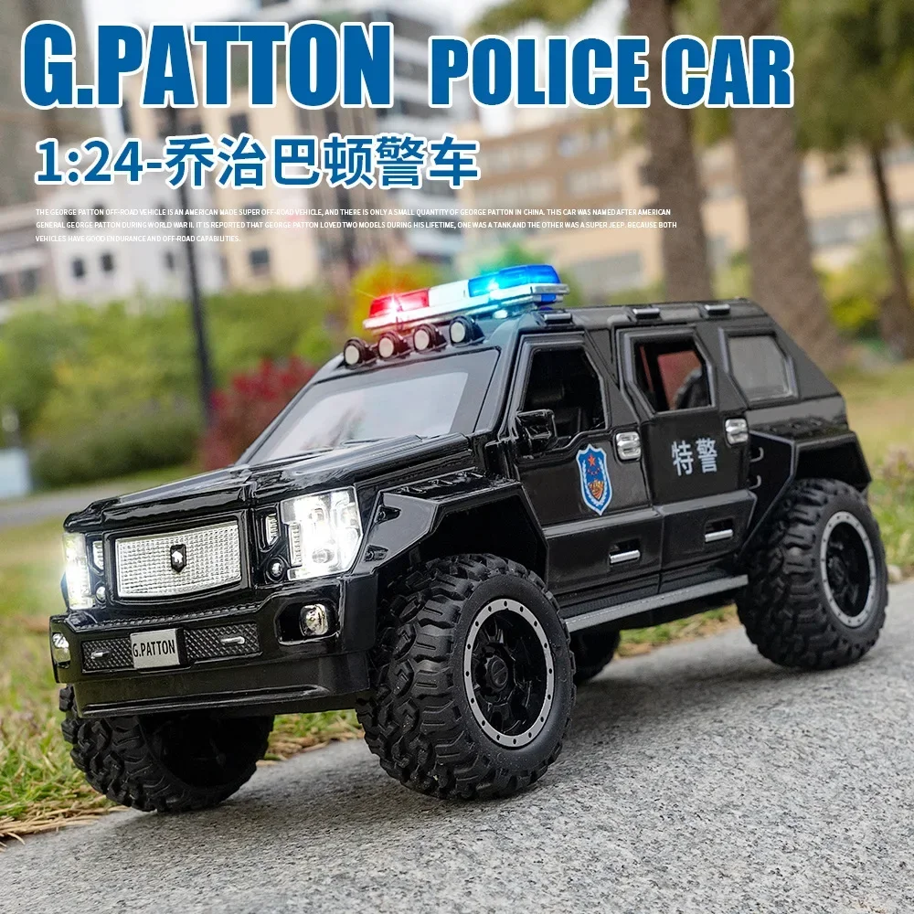

Полицейский Автомобиль Nicce 1:24G.PATTON, модель автомобиля из литая под давлением из металлического сплава, модель автомобиля со звуковым оформлением, коллекционная игрушка для детей, подарки