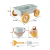 5x Kid Wagon Toy Children Wagon Cart Fun Outdoor Games Beach Sand Toys Set Construction Vehicle for Garden Beach Yard Outdoor 6