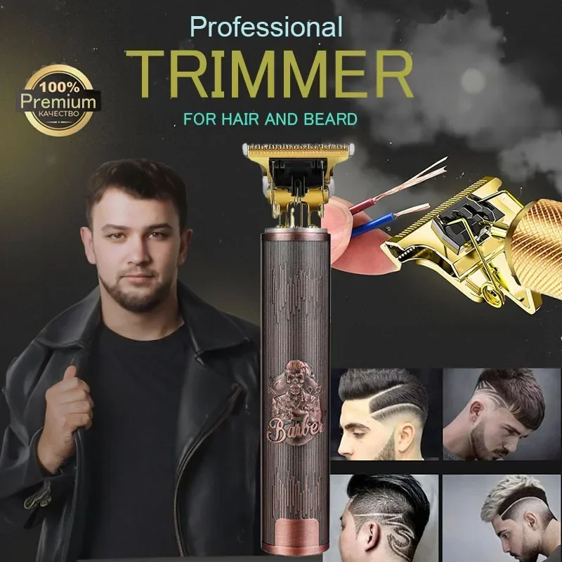 Barber Retro Hair Trimmer Professional Razor Trimmer Cut Machine Wireless Hair Clipper Barba Uomo Rasatura