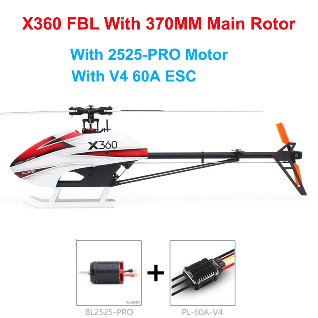 ホビーラジコン ALZRC Devil X360 FBL 3D Heli 3Dフライングrcヘリコプターフレームワーク、alzrc-devil x360 fbl