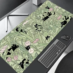 Kawaii Pink & Purple Black Cat Clouds Extended Mousepad - Fast Delivery, XXL Office Desktop Protection Pad - 900x400x2mm (Z8)