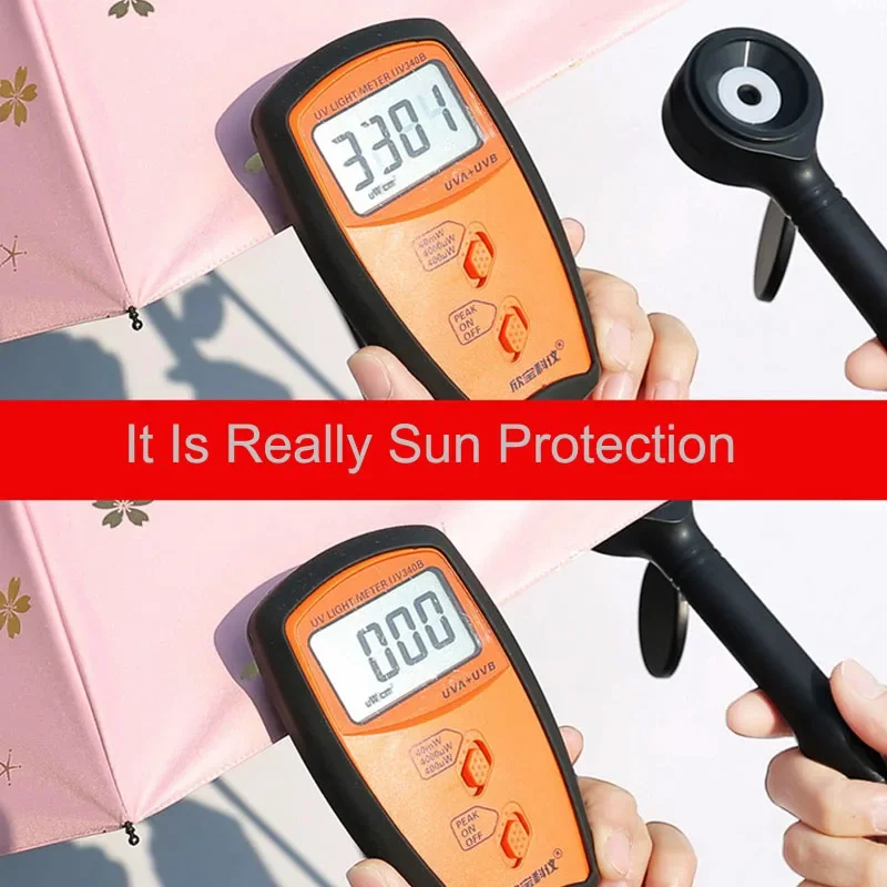 휴대폰 사이즈 미니 포켓 여성 우산, 남성 초경량 비 태양 우산, 소녀 자외선 차단 휴대용 접이식 우산 파라솔