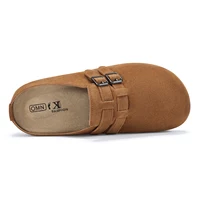 Evshine Sabots en daim pour femme avec double boucle Diapositives de plage antidérapantes Chaussures de pommes de terre classiques Mules plates confortables à semelle intérieure souple 5