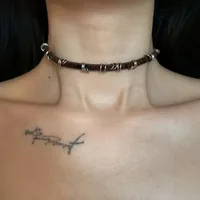 Y2K – collier ras du cou gothique en cuir pour femmes et hommes, chaîne tendance, Vintage, Halloween, bijoux, accessoires, cadeaux 4