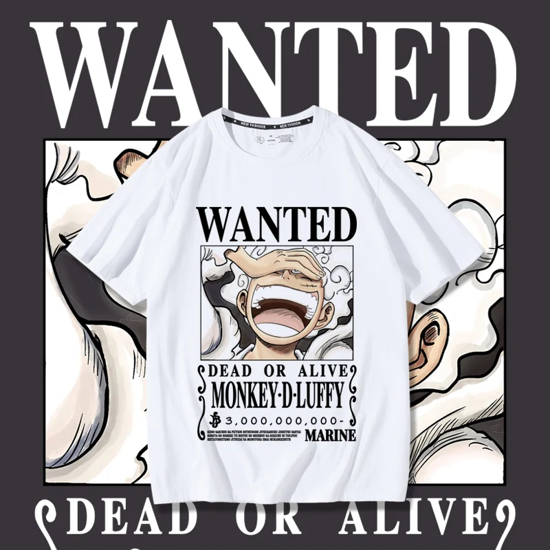 

Однотонные дышащие футболки с оригинальным рисунком Ника Луффи из аниме One Piece, оригинальные свободные футболки из чистого хлопка с коротким рукавом, топы