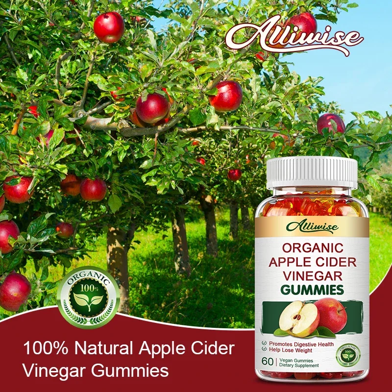 Organic Apple Cider Gummies Fat Burner Body Sculpting Vitaminb Reduce Bloating and Promote Digestion Dietary Alliwise
