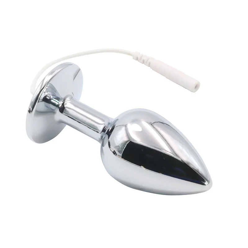 Metal Penis Lock Electric Shock Male Cock Cage Cock Ring Anal Butt Plug Bird Restraint Electro Stim SM Sex Toys For Men