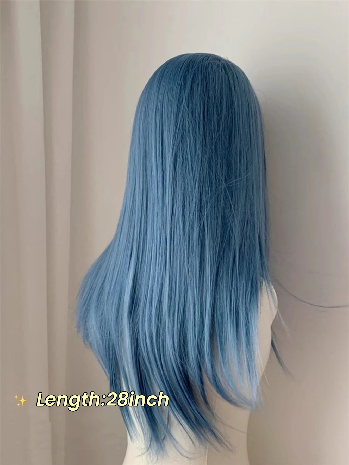 Synthetic Blue Long Straight Lace Front Wig for Women