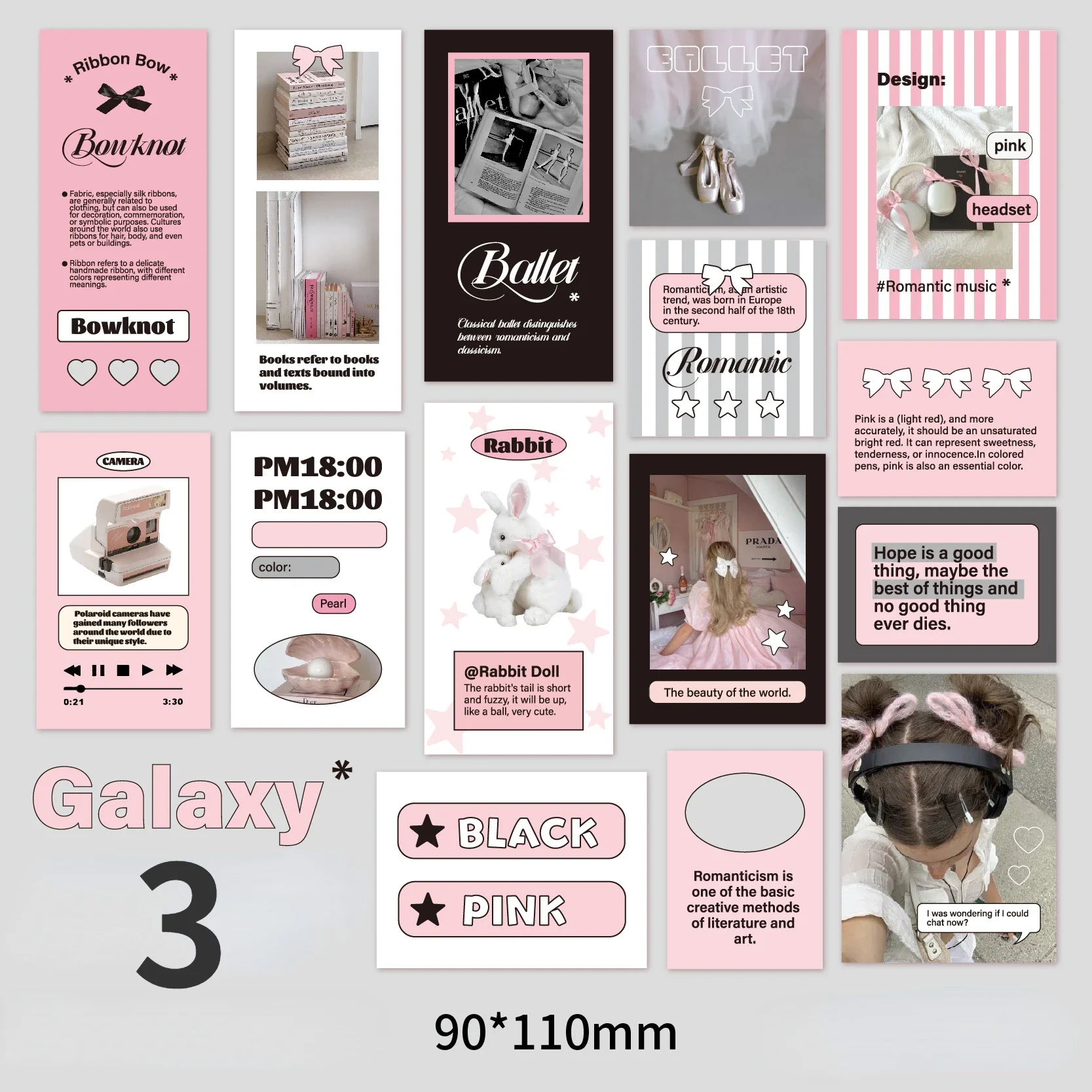 Mr. Paper Pink Girl Heart Cute Sticker Pack Ins Art Style