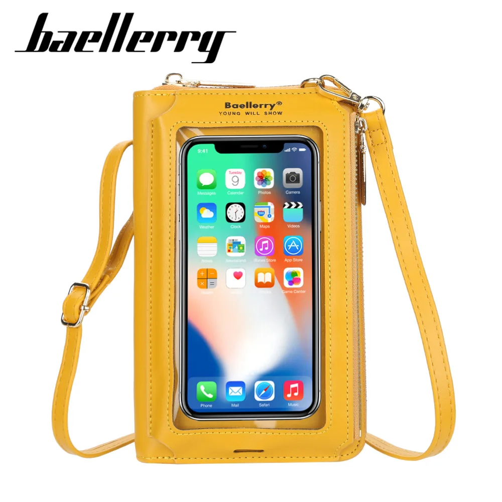 

Long Women Wallet Crossbody Shoulder Bag Touch Screen Mobile Phone Bag Zipper Clutch Lady Coin Purse Card Holder Female Handbag